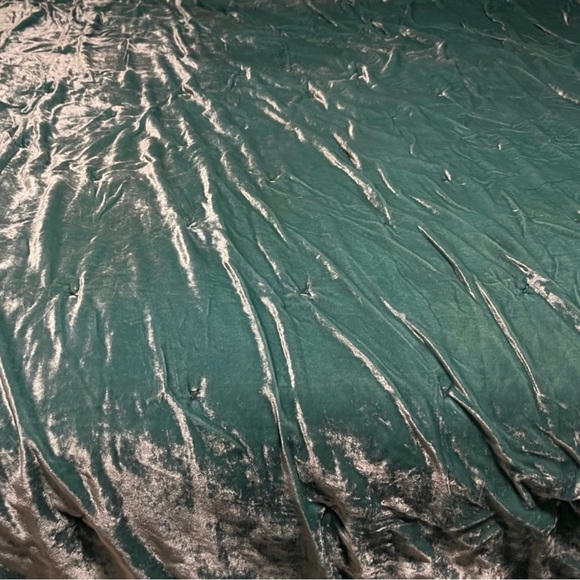 Anthropologie Opal House Teal Velour Tufted Quilt Comforter king - Picture 4 of 8